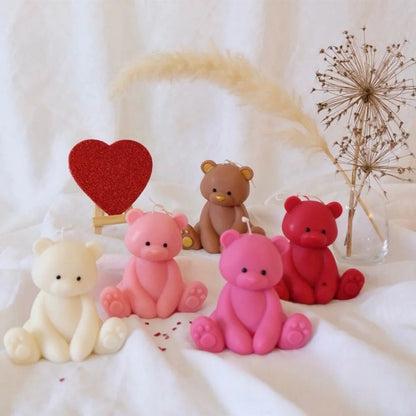 3D Sitting Brown Bear Scented Candle Handmade Cute Soy Wax Animal Aroma Candle Home Decor Unique Birthday Gift Party Ornaments