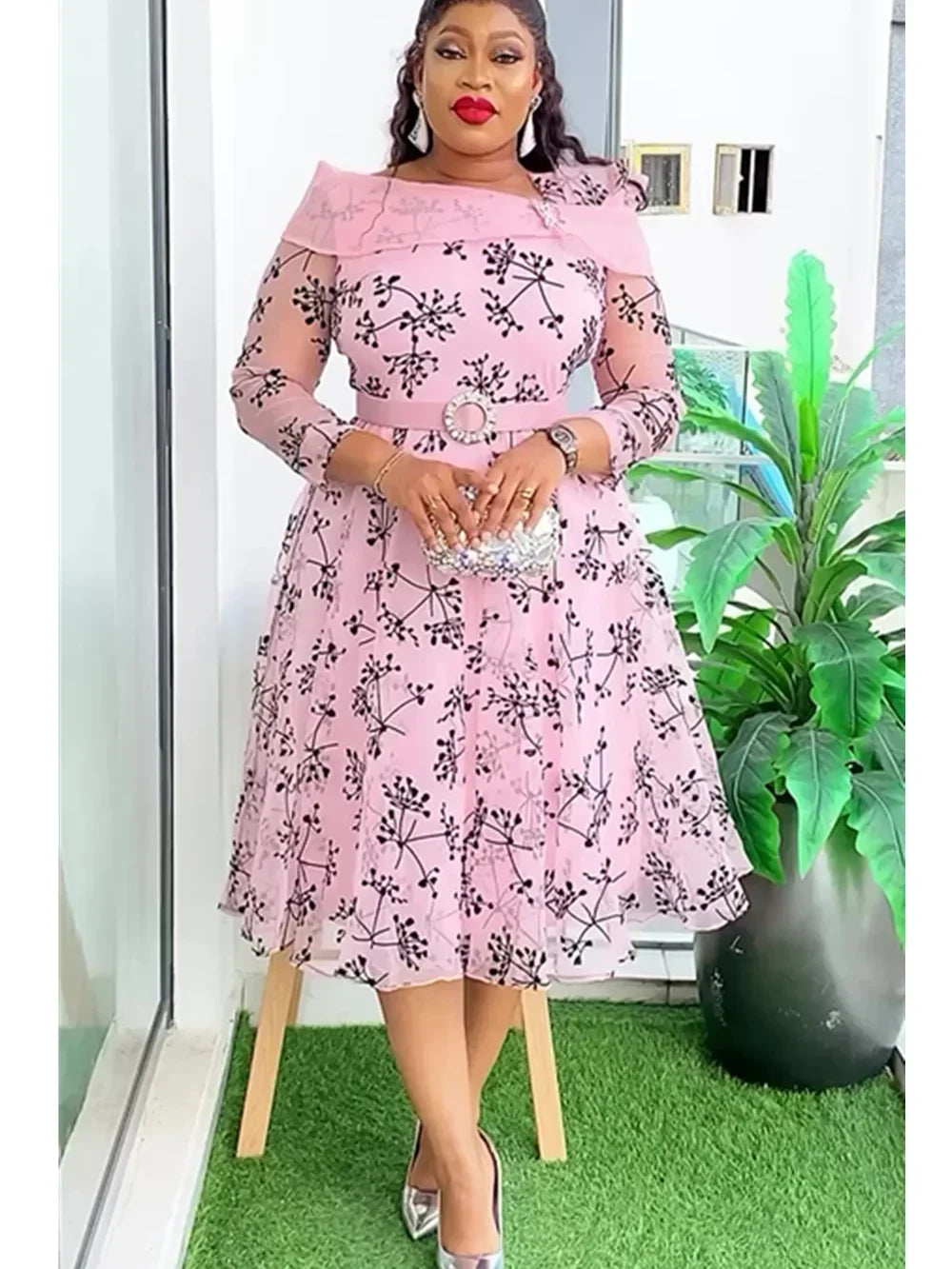 2025 Elegant African Dresses for Women Africa Clothing Plus Size Wedding Party Dress Dashiki Ankara Office Lady Outfit Robe