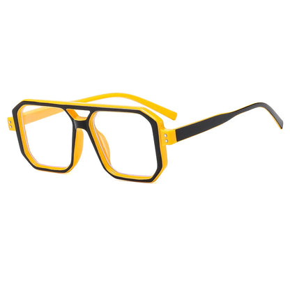 Brand Men Square Black grey Frame Reading Glasses Fashion Women Double Bridge Rice Nail Anti Blue Light Presbyopia Glasses +2 +5