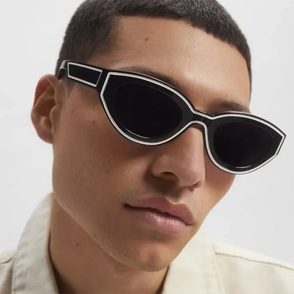 QVQV Luxury Brands Cat Eye Sunglasses Woman 2026 New Vintage Polygon Sun Glasses Man Travel Beach Eyewear Trendy Shades Female