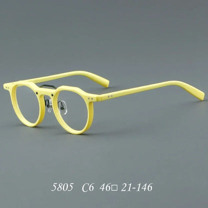 KSVEREN Vintage Acetate Frame Reading Glasses Men Women Fashion Round Rivet Optical Glasses Transparent Prescription Spectacles