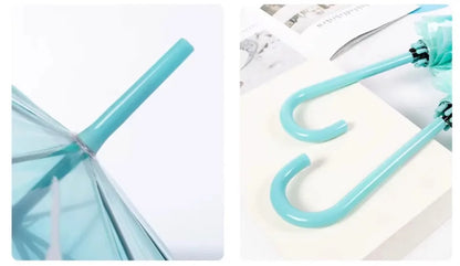 2024 New Auatic Long Handle Thiened Windproof Transparent Umbrella Dry Sea Moon Jellyfi Design Fre And Clean Sle
