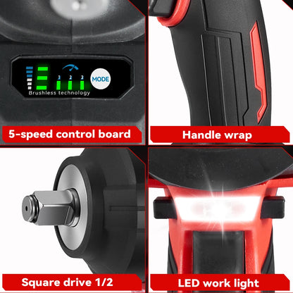 ONEVAN 8000RPM 2800N.M Brushless Electric Impact Wrench Cordless Car Repair Screwdriver Drill Power Tool For Makita Battery Pin