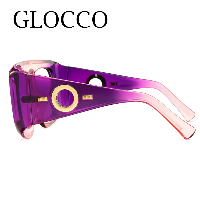 Big Square Anti Blue Light Reading Glasses Elegant Luxury Green Purple Gradient Eyeglasses Frames Prescription Hyperopia Eyewear