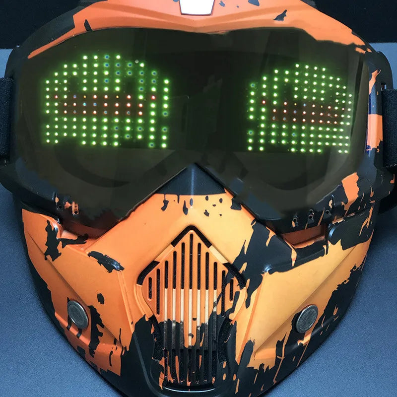 Color Bluetooth LED Display Light Up Mask Programmable Party Carnival LED Ski Goggles DIY Goggles Glasses Boy Gift Toy