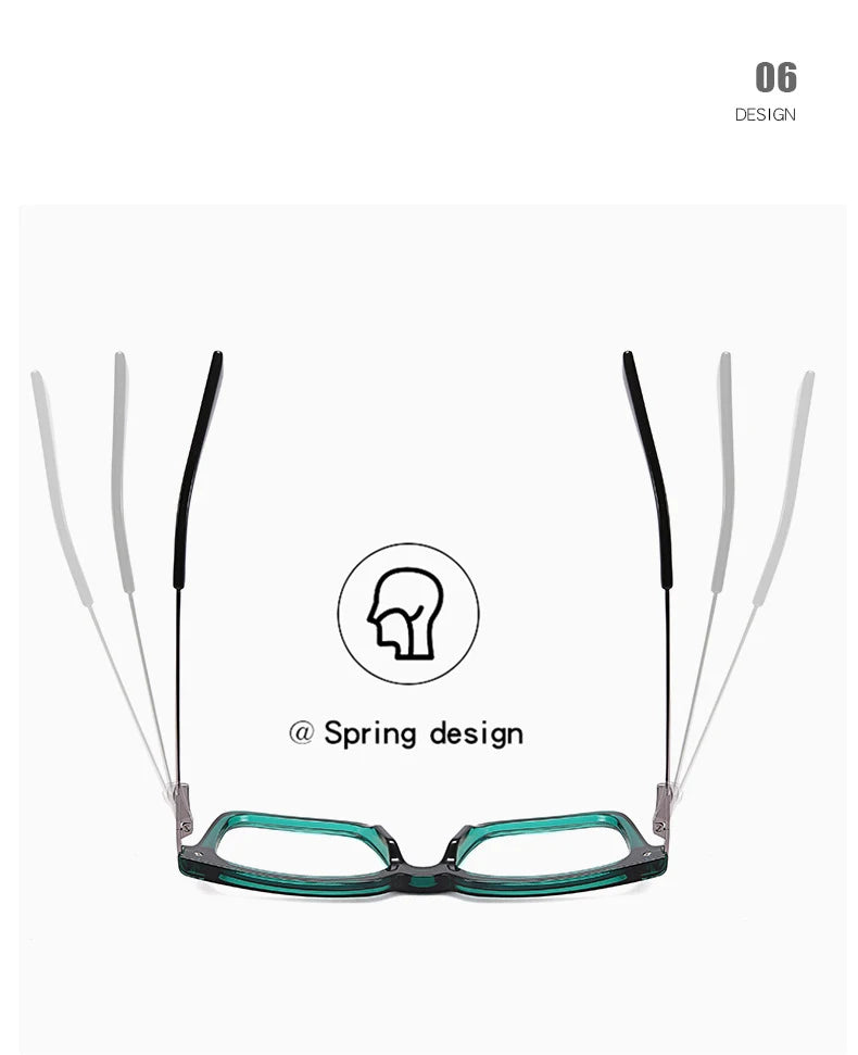 TR90 Men's Square Glasses Metal Frame Anti Blue Light Oversized Reading Glasses New Double Colors Women's Presbyopic Glasses