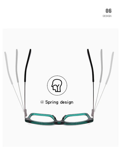 TR90 Men's Square Glasses Metal Frame Anti Blue Light Oversized Reading Glasses New Double Colors Women's Presbyopic Glasses