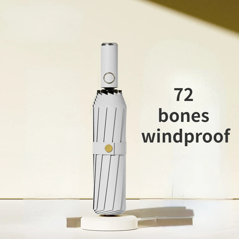 72 Bone Super Strong Windproof Automatic Folding Reinforced Large Rainproof Sun Protection   Women Men Umbrella