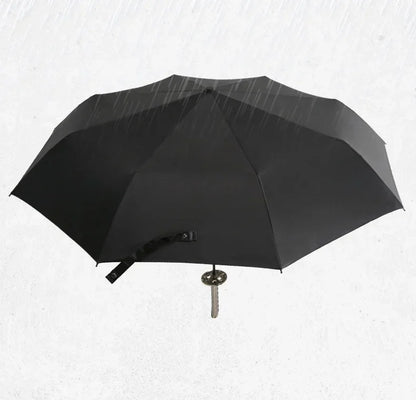 Folding Ninja Sword Umbrella Windproof UV Block Parasol Demon Slayer Real Japanese Katana Samurai Sabre Umbrella Black Parasol