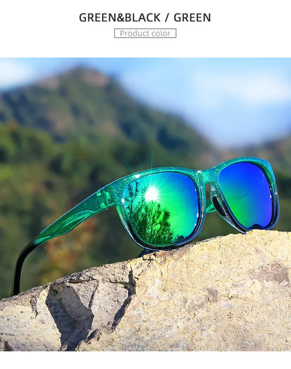 New style Unisex Polarized Square Fashion Sunglasses - Lightweight Purple Glitter Frame, TAC Lenses for Outdoor Sports & Fashion