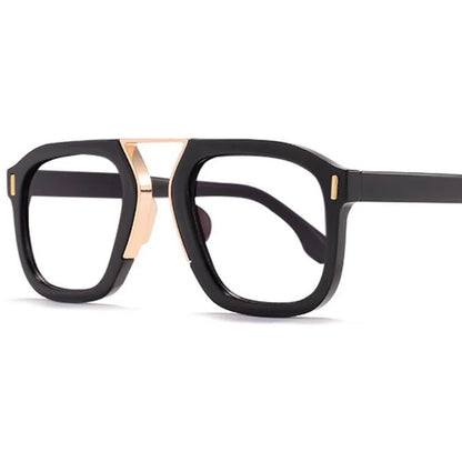 Rivets Black Leopard Fashion Reading Glasses Oversized Square Glasses Frame Anti Blue Light Far Sight Presbyopia Eyewear