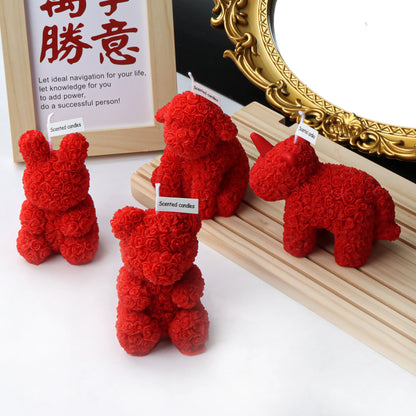 3D Cute Bear Rabbit Scented Candle DIY Dream Unicorn Candle Decoration Handmade Gifts Home Decoration Candle Gifts Wedding Decor