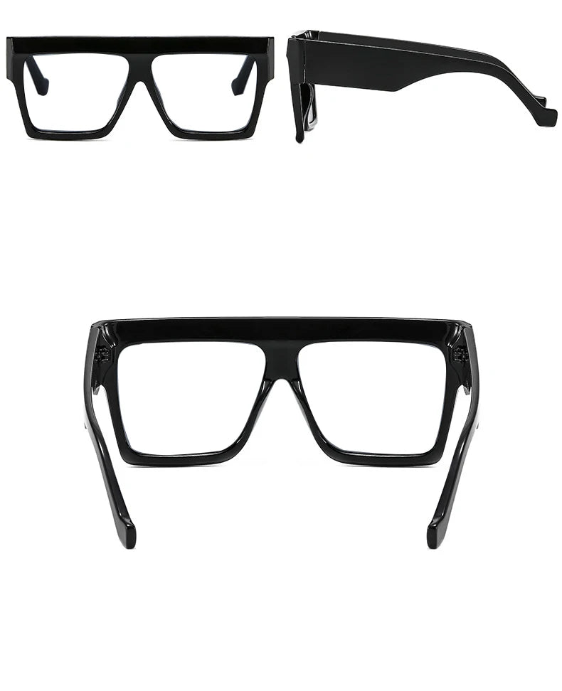 Fashion Designer Oversized Square Reading Glasses Women Men Large Frame Lady Elegant Eyeglasses Clear Anti Blue Light Vision +2