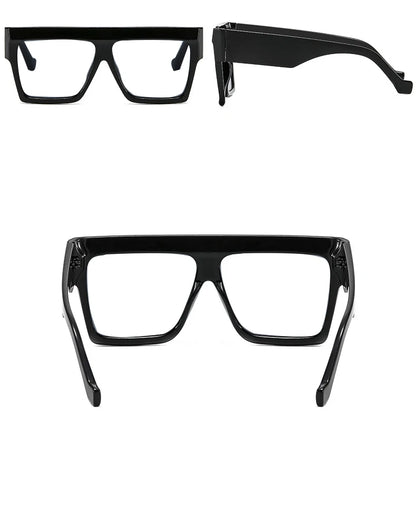 Fashion Designer Oversized Square Reading Glasses Women Men Large Frame Lady Elegant Eyeglasses Clear Anti Blue Light Vision +2