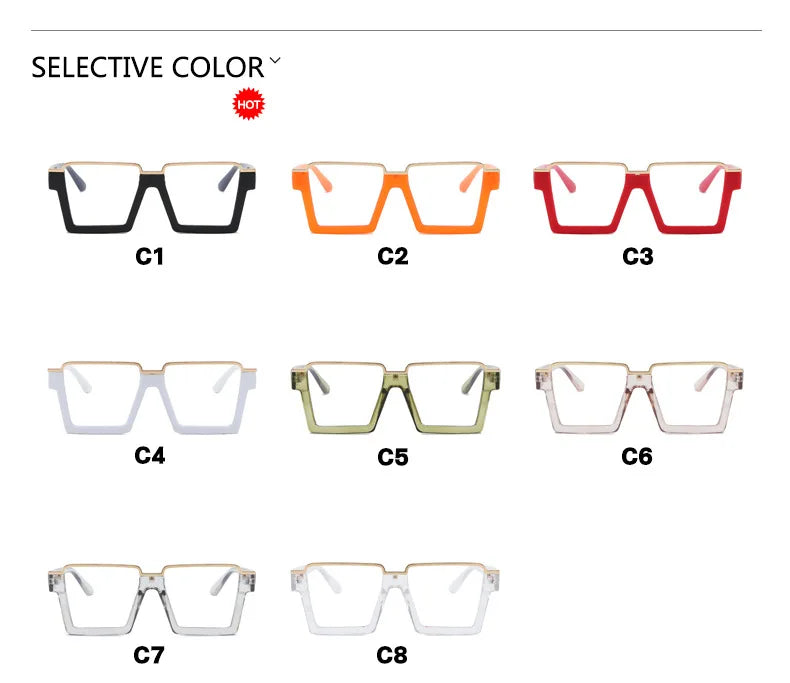 R57411 Brand Designer Half Frame Reading Glasses Lady Luxury Clear Eyewear Men Square Presbyopic Eyeglass Dioptric +50~+350