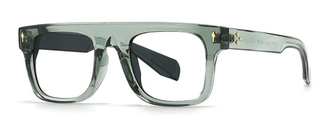 Luxury Square Frame Retro Reading Glasses Men Women Anti Blue Light Rice Nail Glasses Elegant Green Flat Top Computer Eyewear +2