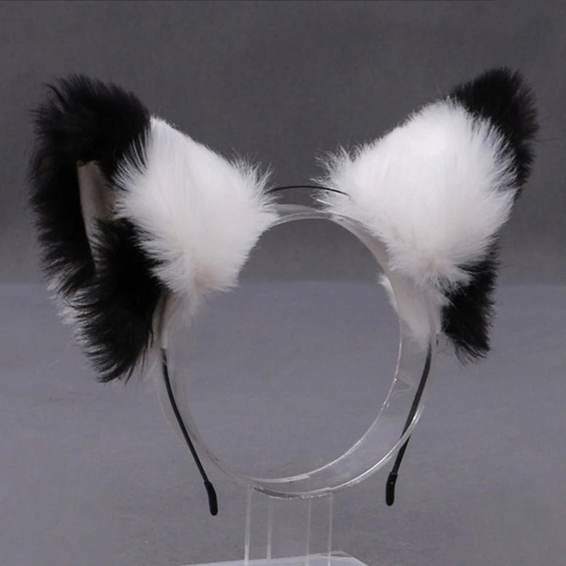 Lolita  Animal Cat Fox Ear Hair Hoops Cosplay Faux Fur Hairband Girls Halloween Anime Headbands Headwear Hair Accessories