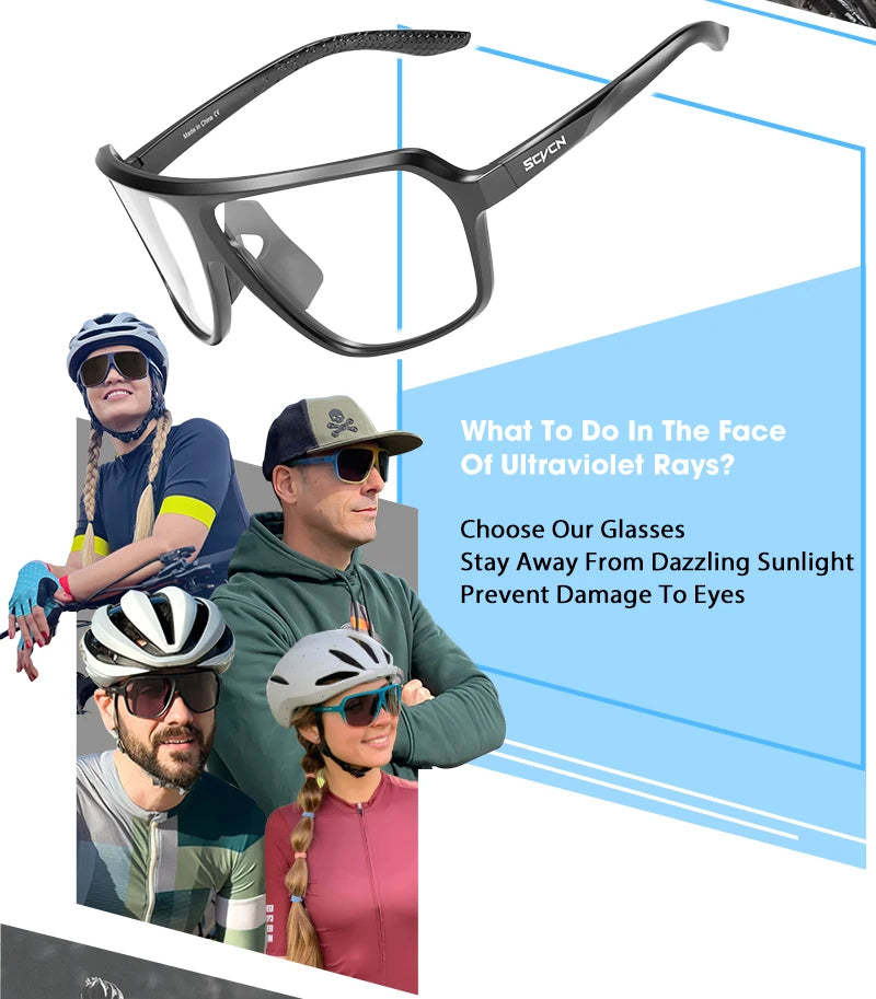 New UV400 Photochromic Cycling Sunglasses for Men MTB Road Bicycle Glasses Outdoor Sports Women Running Eyewear Bike Goggles