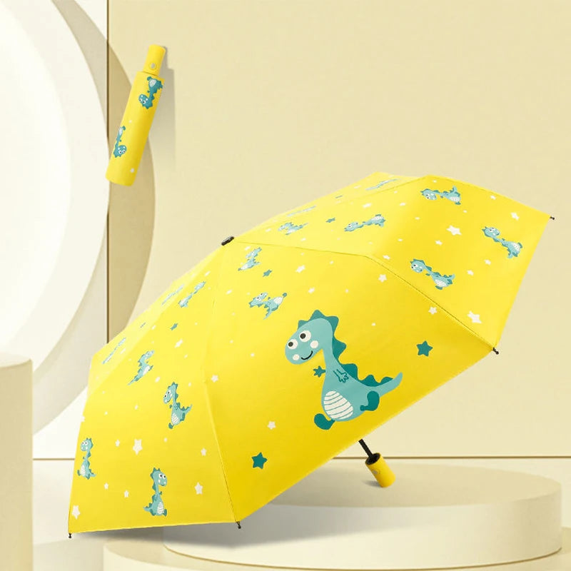 Automatic umbrella Cute dinosaur automatic children umbrella Sunshade Thickening and Durable Travel folding automatic umbrella
