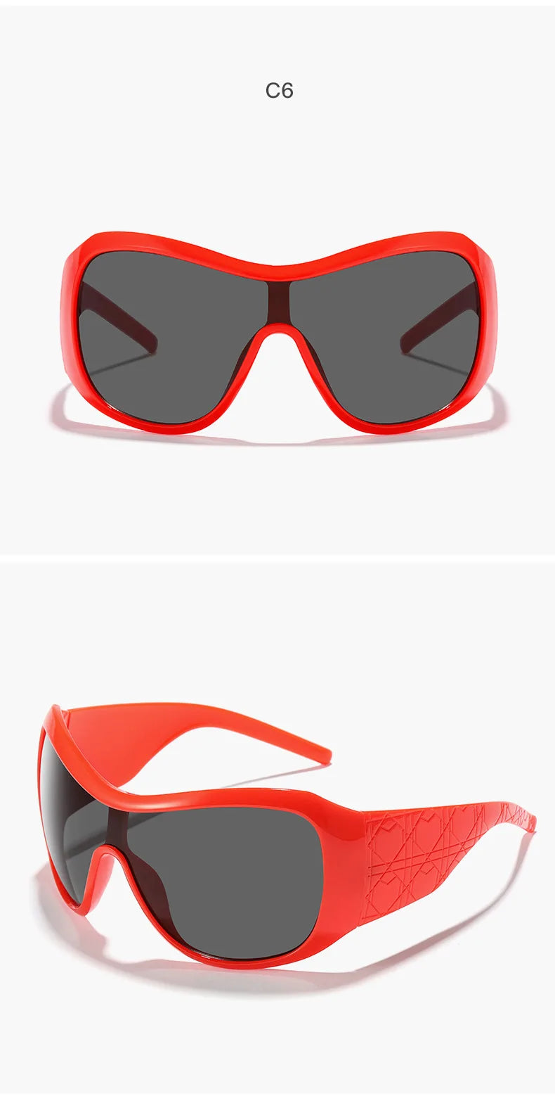 vintae one piece oversized shield sunglasses women new fashion red black gradient sexy sun glasses ladies trendy y2k shades