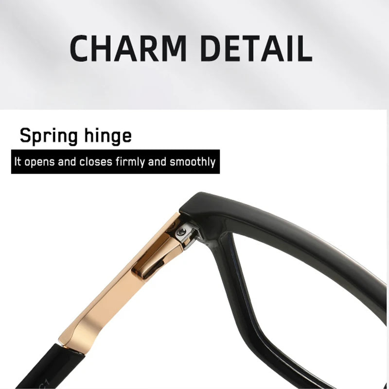 Men Vintage Anti Blue Light Reading Glasses Classic Brand Double Bridge Square Eyeglasses Business Office Presbyopia Glasses +