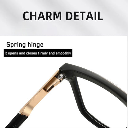 Men Vintage Anti Blue Light Reading Glasses Classic Brand Double Bridge Square Eyeglasses Business Office Presbyopia Glasses +