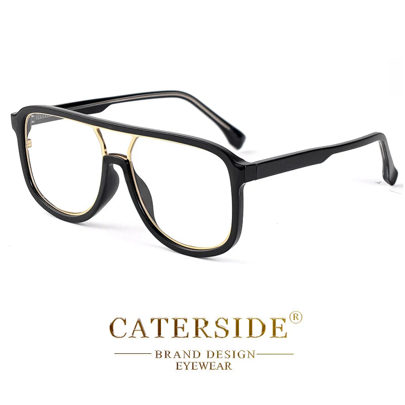 CATERSIDE Fashion Punk Reading Glasses Large Square Frames Design Man Women Casual Optical Frames Ideal Choice for Gifts