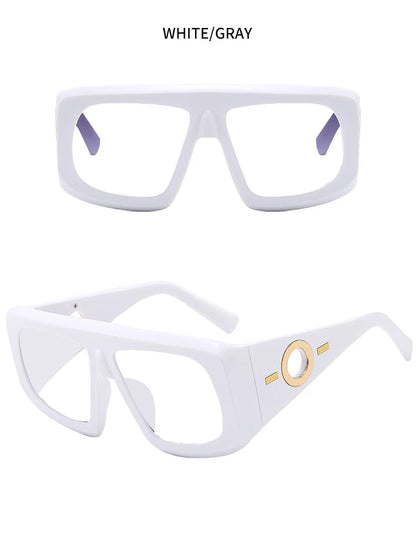 Big Square Anti Blue Light Reading Glasses Elegant Luxury Green Purple Gradient Eyeglasses Frames Prescription Hyperopia Eyewear