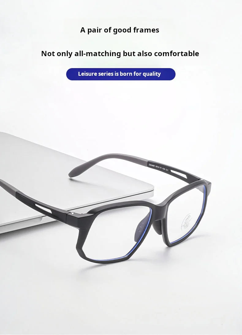 YIMARUILI New TR90 Men's Sports Cycling Glasses Ultra-light Fashion Big Size Optical Prescription Eyeglasses Frame Women HD-8068