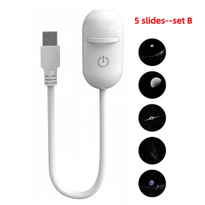 30 Projection Slides 2-in-1 Mini USB Galaxy Star Projector Night Light – Starry Sky Ambient Lamp for Bedroom Sleep & Decoration