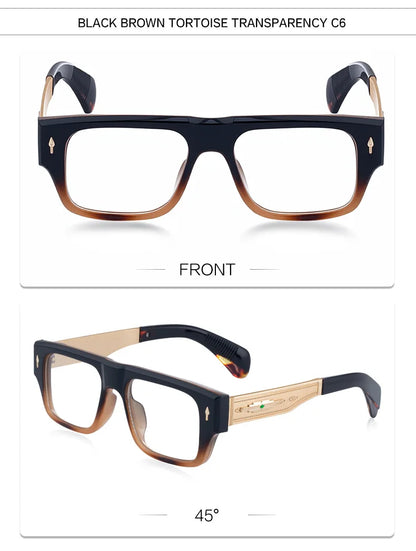 Fashion Oversized Square Reading Glasses Men Blue Light Blocking  Metal FrameGlasses Trendy Optical Presbyopia Eyeglasses0to+6.0