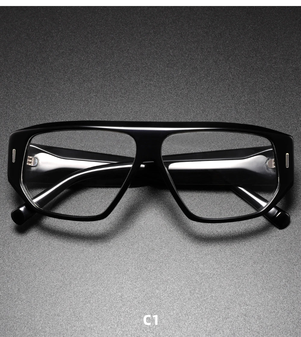 Luxury Brand Designer Thick Acetate Oversized Frame for Men Women Trendy Optical Eyewear Stylish Shield For Men lentes de sol