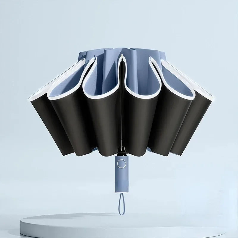 20 Bones Fully Automatic Reverse Folding Umbrella with Windproof Reflective Stripe UV Umbrellas