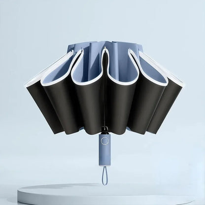 20 Bones Fully Automatic Reverse Folding Umbrella with Windproof Reflective Stripe UV Umbrellas