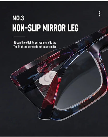 2025 New Fashionable Large Frame Women's Presbyopia Glasses High Definition Texture Neutral Color Anti Blue Light Glasses