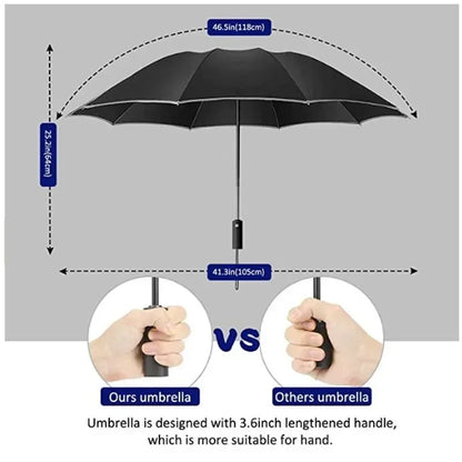 20 Bones Fully Automatic Reverse Folding Umbrella with Windproof Reflective Stripe UV Umbrellas