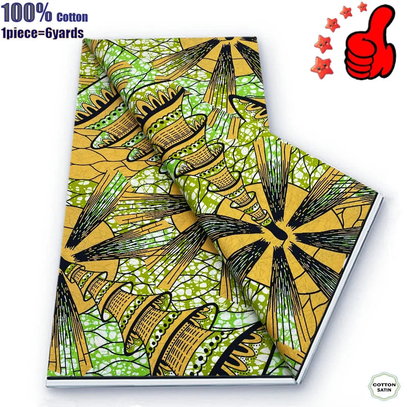 Guaranteed Veritable African Real Wax Prints Fabric Ghana Style Ankara Wax Tissu Pagne 100%Cotton Soft Design Nigeria Wax Fabric