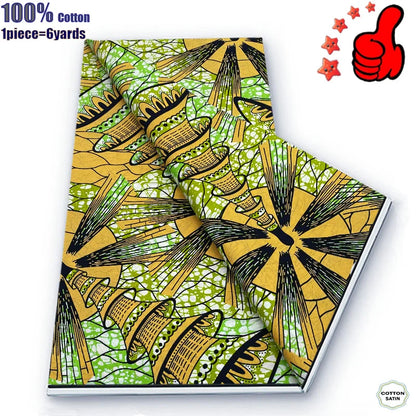 Guaranteed Veritable African Real Wax Prints Fabric Ghana Style Ankara Wax Tissu Pagne 100%Cotton Soft Design Nigeria Wax Fabric