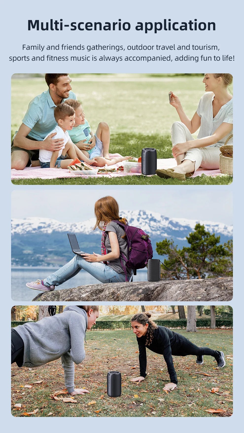 ZEALOT-S32 Portable Bluetooth Speaker Subwoofer - Waterproof Stereo Outdoor Boom Box with TF Card & AUX Support