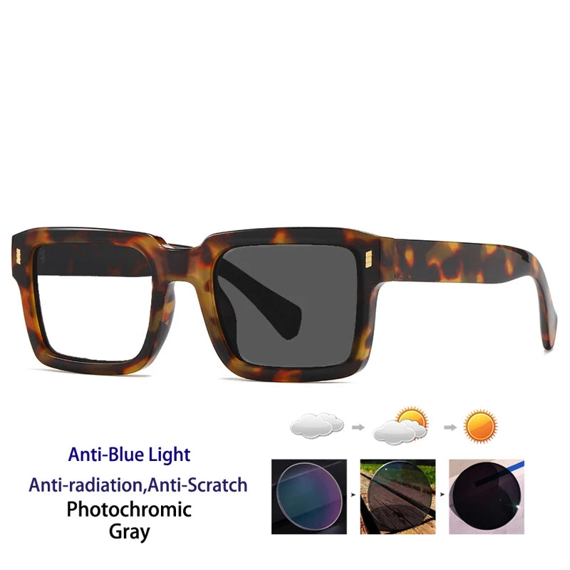 KOCOLIOR New Brand Design Square Board Anti Blue Light Reading Glasses for Men and Women Retro Glasses with Diopter 0 to+6.0