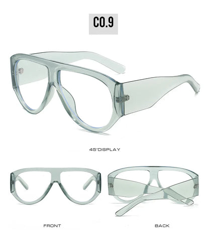 New Large Frame Luxury Myopia Glasses Anti Blue Light Oversized Pilot Fashion Eyeglasses Oval Clear Lens Short-sighted Eyewear