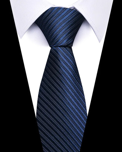 High-quality Wedding Ties For Men Fashion New Style Blue Strip Print Neckties Daily Office Apparel Accessories Gift For Man