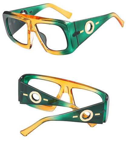 Big Square Anti Blue Light Reading Glasses Elegant Luxury Green Purple Gradient Eyeglasses Frames Prescription Hyperopia Eyewear