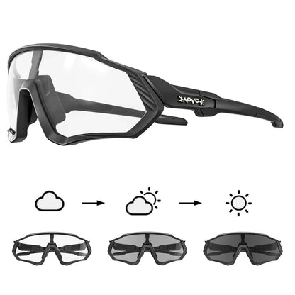 Kapvoe New Outdoor Photochromic Cycling Sunglasses Men Women Road Mountain Bike Bicycle Cycling Glasses Sport Running Eyewear