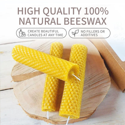 10pcs Natural Beeswax Candles Handmade No Additives Luxury High-end Candles For Candlelight Dinner Wedding Ceremony