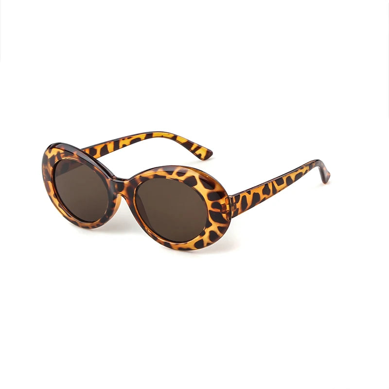 WHO CUTIE 2024 Goggles Oval Sunglasses Men Women Brand Designer 90S Colorful Retro Round Frame Kurt Cobain Shades Sun Glasses UV