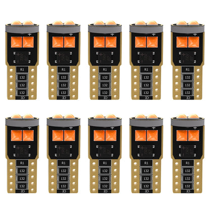 10PCS T10 W5W LED Bulbs Canbus 3030 6 LED Chips 12V For Car License Plate Light Interior Dome lights Reading Lamp 6000K White