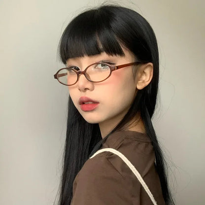 Fashion Retro Small Rectangular Frame Anti Blue Light Glasses for Women Ins Simple Commuting Computer Eye Eyeglass Frame