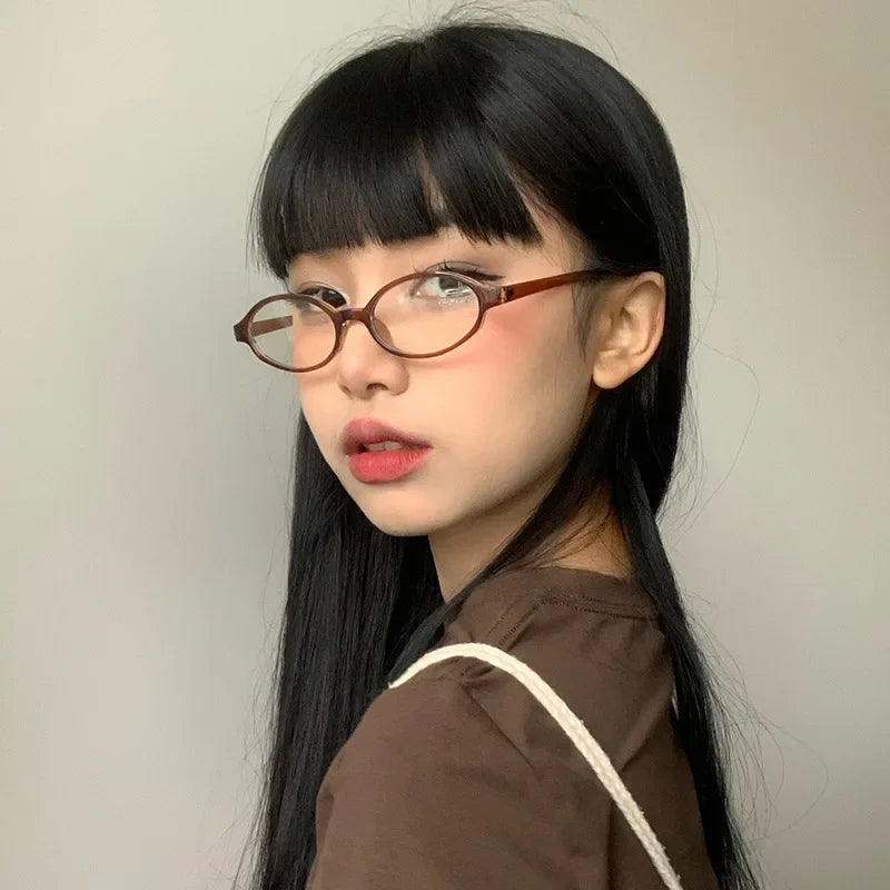 Fashion Retro Small Rectangular Frame Anti Blue Light Glasses for Women Ins Simple Commuting Computer Eye Eyeglass Frame