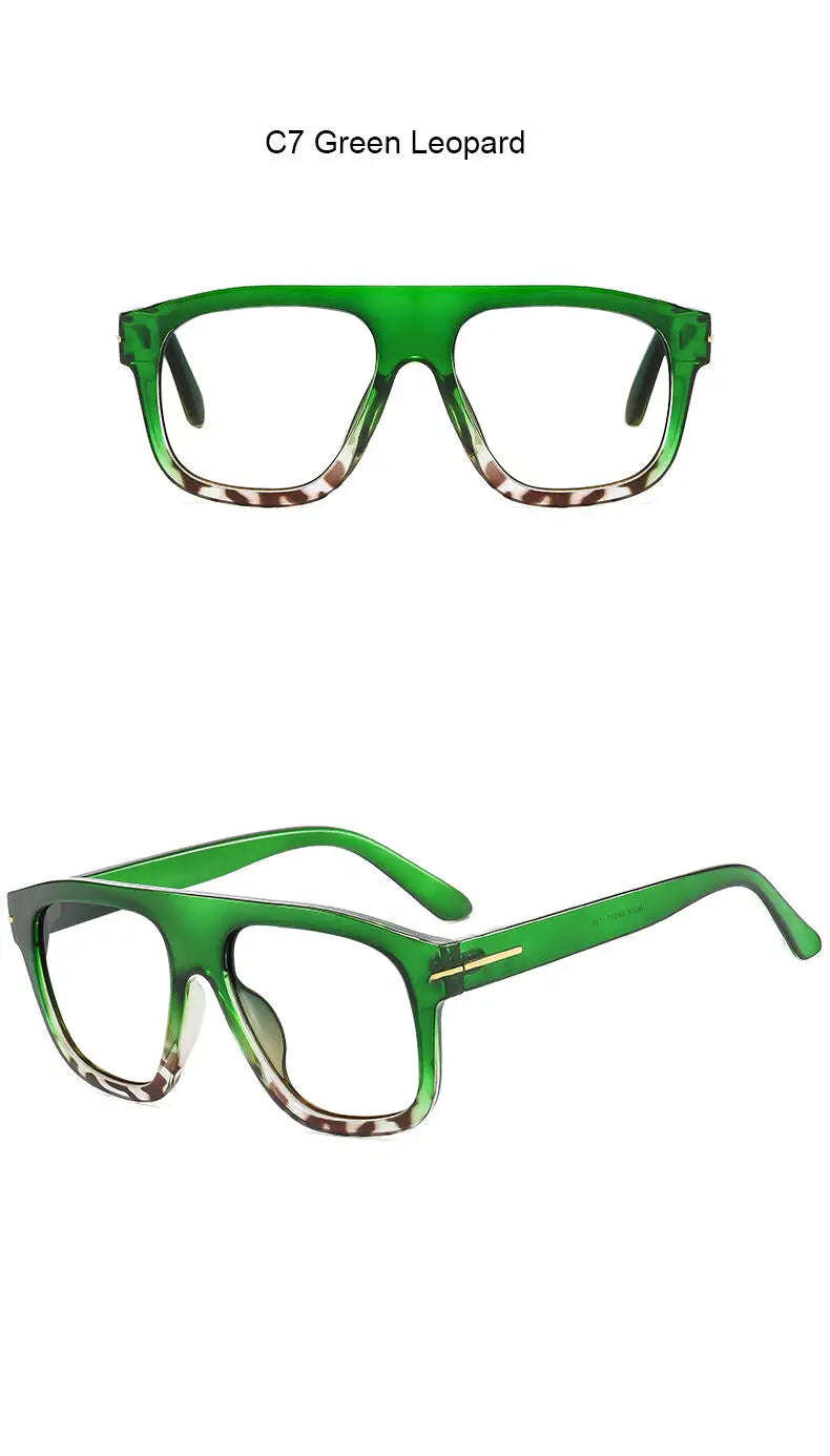 Oversized Square Reading Glasses Woman Men Decoration Retro Eyeglasses Trendy Anti Blue Light Single Focus Presbyopic Glasse